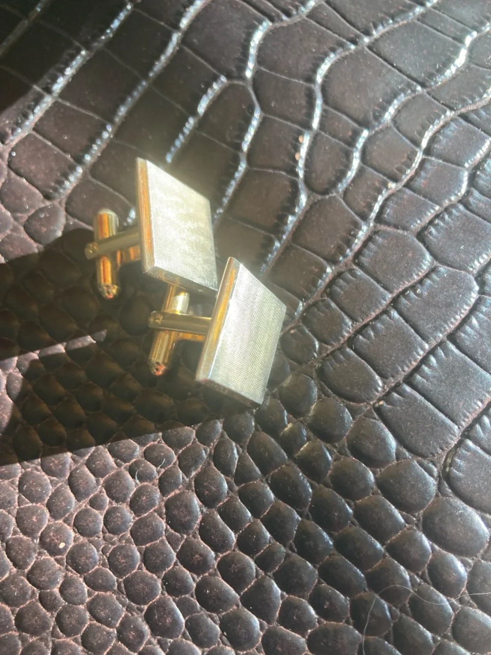Vintage Hickok Gold Tone Square Cufflinks Classic Mid Century